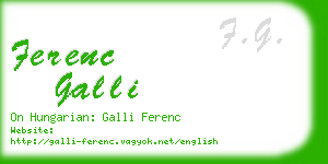 ferenc galli business card